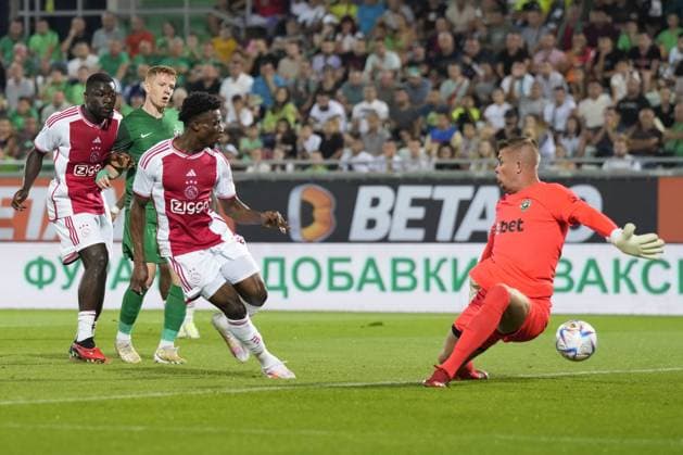 RAZGRAD, Bulgaria, 24-08-2023, football, Huvepharma Arena, Europa Leageu qualification, season 2023 2024, during the match Ludogorets - Ajax, Ajax player Mohammed Kudus scoring the 0-2 Ludogorets - Ajax  x22054042x Copyright: