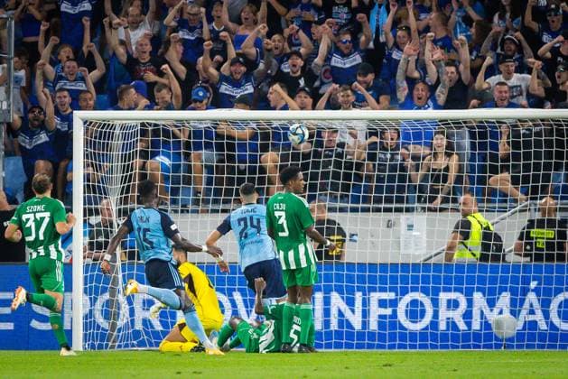 Slovan Bratislava vs. Aris Limassol UEFA Europa league Marko Tolic of Slovan scores a goal during the play-off round of the UEFA Europa League football match between SK Slovan Bratislava and Aris Limassol. Bratislava, Slovakia, August 24, 2023. Photo by Branislav Racko Copyright: xx _BRR6333