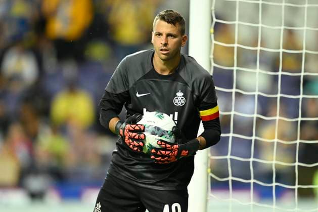 Fußball, EL Quali, Royale Union Saint Gilloise - FC Lugano Union SG v FC Lugano - UEFA Europa League BRUSSELS, BELGIUM - AUGUST 24 : Moris Anthony goalkeeper of Union St-Gilloise pictured during the UEFA Europa League Play-offs, 1st leg match between Union SG and FC Lugano at the Anderlecht stadium on August 24, 2023 in Brussels, Belgium, 24 08 2023 Brussels Belgium  Copyright: xNicoxVereeckenx