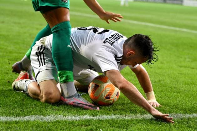 Marko Jankovic of Qarabag in action during the UEFA Europa League, Play Off round, 1st leg match between Olimpija Ljubljana (Slovenia) and Qarabag (Azerbaijan) FOOTBALL : Olimpija Ljubljana v Qarabag - Europa league - 24 08 2023 NatasaKupljenik Panoramic 