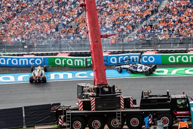 Formula 1 GP Holland Zandvoort Friday, 25 08 2023 Accident between Daniel Ricciardo and Oscar Piastri in FP2 Formula 1 GP Holland Zandvoort Friday, 25 08 2023 Copyright: xBEAUTIFULxSPORTS Erlhofx