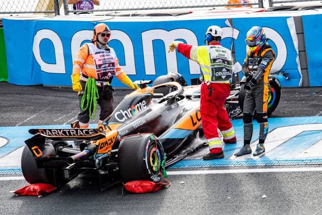 Formula 1 GP Holland Zandvoort Friday, 25 08 2023 Accident between Daniel Ricciardo and Oscar Piastri in FP2 Formula 1 GP Holland Zandvoort Friday, 25 08 2023 Copyright: xBEAUTIFULxSPORTS Erlhofx