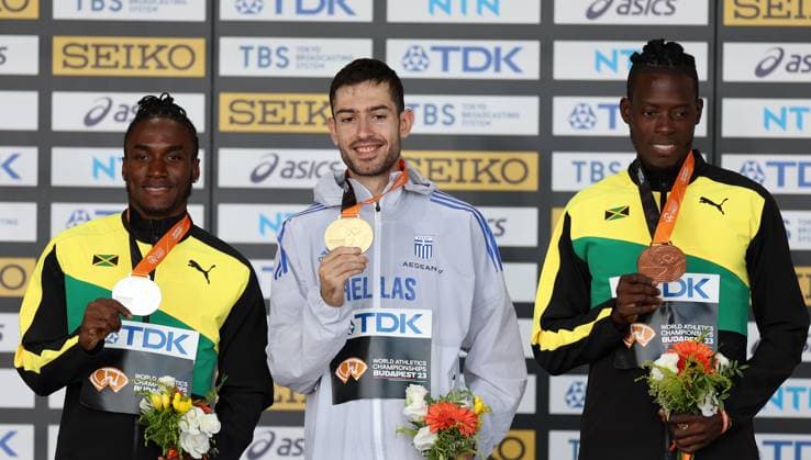 Athletics, World Championships in Budapest, Mens Long Jump Award Ceremony