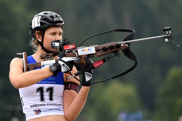 Sport Themen der Woche KW34 Sport Bilder des Tages 26.08.2023, Brezno-Osrblie, Slowakei (SVK): Lisa Maria Spark (GER) , IBU Sommer Biathlon Weltmeisterschaft 2023, *** 26 08 2023, Brezno-Osrblie, Slovakia (SVK): Lisa Maria Spark (GER) , IBU Summer Biathlon World Championships 2023,