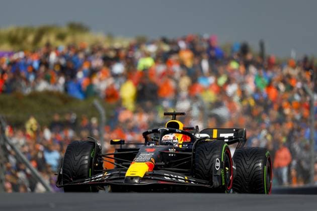 ZANDVOORT - Max Verstappen (Red Bull Racing) during qualifying for the F1 Grand Prix of the Netherlands at Circuit Zandvoort on August 26, 2023 in Zandvoort, Netherlands. ANP KOEN VAN WEEL F1 Grand Prix of The Netherlands 2023 24 xVIxANPxSportx xxANPxIVx 476345483 originalFilename: 476345483.jpg