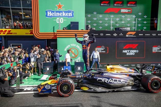 VERSTAPPEN Max (ned), Red Bull Racing RB19, portrait during the 2023 Formula 1 Heineken Dutch Grand Prix, 13th round of the 2023 Formula One World Championship, WM, Weltmeisterschaft from August 25 to 28, 2023 on the Zandvoort Circuit, in Zandvoort, Netherlands - F1 - DUTCH GRAND PRIX 2023 DPPI Panoramic  00123030_GRL_12349
