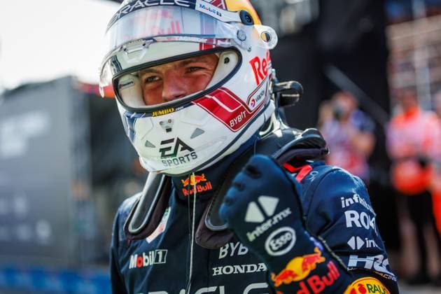 Max Verstappen Red Bull Racing cheers pole position, Dutch Grand Prix, motorsport, Formula 1, 2023 season, 26 08 2023 Dutch Grand Prix, motorsport, Formula 1, 2023 season, 26 08 2023 Copyright: xEibner-Pressefoto AlexanderxNeisx EP_ANS