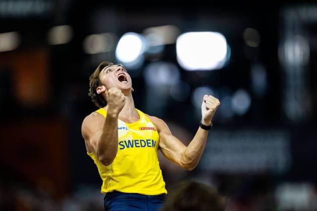 Bilder des Jahres 2023, Sport 08 August Sport Themen der Woche KW34 Sport Bilder des Tages 230826 Armand Duplantis of Sweden celebrates when competing in men?s pole vault final during day 8 of the 2023 World Athletics Championships on August 26, 2023 in Budapest. Photo: Vegard Grott BILDBYRAN kod VG JM0525 bbeng friidrott athletics friidrett 2023 world athletics championships world athletics championships budapest23 friidrotts-vm friidretts-vm vm jubel *** 230826 Armand Duplantis of Sweden celebrates when competing in men?s pole vault final during day 8 of the 2023 World Athletics Championships on August 26, 2023 in Budapest Photo Vegard Grott BILDBYRAN kod VG JM0525 bbeng friidrott athletics friidrett 2023 world athletics championships world athletics championships budapest23 friidrotts vm friidretts vm vm jubel  Copyright: VEGARDxGRoTT BB230826VG056