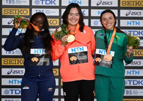 Athletics, World Championships in Budapest, Womens Javelin Throw Award Ceremony