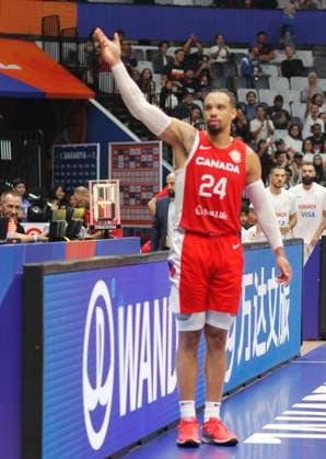 JAKARTA, INDONESIA AUGUST 27: Dillon Brooks of Canada after shoot on Canada vs Lebanon game during 2023 FIBA Basketball World Cup in Jakarta, Indonesia on August 27, 2023. The 2023 FIBA Basketball World Cup will held on August 25 until September 10, 2023 in Jakarta - Indonesia, Manila - Philipines dan Okinawa Japan. BASKET BALL: Canada vs Liban - Jakarta - Coupe du Monde FIBA - 26 08 2023 YuliSeperi Panoramic 
