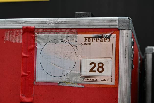 27th August 2023; Circuit Zandvoort, Zandvoort, North Holland, Netherlands; Formula 1 Heineken Dutch Grand Prix 2023; Race Day; A much travelled container from Maranello  ActionPlus12547657 GodfreyxPitt
