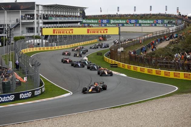 ZANDVOORT - Max Verstappen (Red Bull Racing) during the start of the F1 Grand Prix of the Netherlands at Circuit Zandvoort on August 27, 2023 in Zandvoort, Netherlands. ANP KOEN VAN WEEL F1 Grand Prix of The Netherlands 2023 24 xVIxANPxSportx xxANPxIVx 476444305 originalFilename: 476444305.jpg