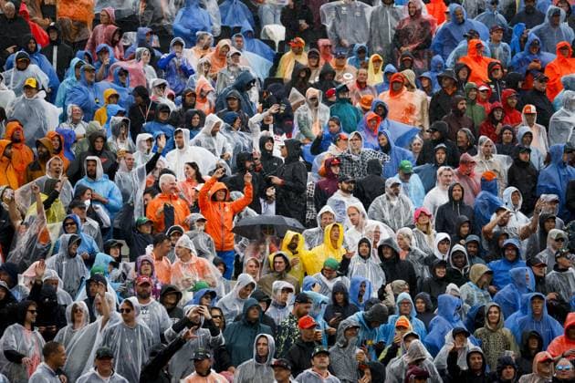ZANDVOORT - Race fans in ponchos during the F1 Grand Prix of the Netherlands at Circuit Zandvoort on August 27, 2023 in Zandvoort, Netherlands. ANP KOEN VAN WEEL F1 Grand Prix of The Netherlands 2023 24 xVIxANPxSportx xxANPxIVx 476453924 originalFilename: 476453924.jpg