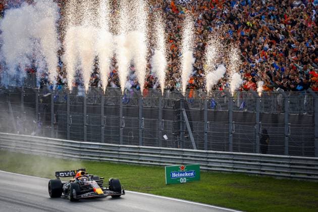 ZANDVOORT - Max Verstappen (Red Bull Racing) wins the F1 Grand Prix of the Netherlands at Circuit Zandvoort on August 27, 2023 in Zandvoort, Netherlands. ANP SEM VAN DER WAL F1 Grand Prix of The Netherlands 2023 24 xVIxANPxSportx xxANPxIVx 476458341 originalFilename: 476458341.jpg