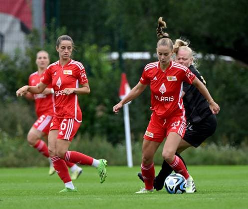 Football, Women, Regionalliga Nordost, Season 2023 2024 2 Matchday , 1 FC Union Berlin 1 FFC Fortuna Dresden 6 0 , v l Celine Frank 1 Women 1 FC Union , Charleen Niesler 1 Women 1 FC Union , Jenifer Keller, 27 08 2023, Copyright: xMatthiasxKochx