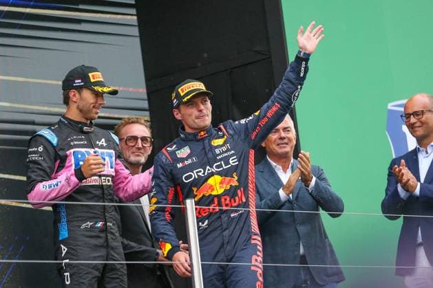 FORMULA 1 HEINEKEN DUTCH GRAND PRIX 2023 Max Verstappen 1 (NED), HONDA Red Bull Racing RB19 celebrates winning during the FORMULA 1 HEINEKEN DUTCH GRAND PRIX 2023 at CM.com Circuit Zandvoort, Zandvoort, Netherlands on 27 August 2023 Editorial Use Only Copyright: xIMAGO EveryxSecondxMediax ESM-0787-0030
