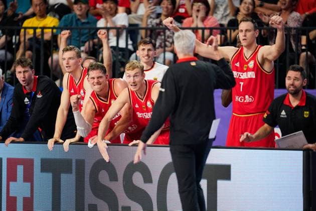 Germany team group, Mannschaftsbild, Totale AUGUST 27 2023 - Basketball : FIBA Basketball World Cup 1st Round Match between Australia 82-85 Germany at Okinawa Arena during FIBA Basketball World Cup 2023 in Okinawa, Japan. Noxthirdxpartyxsales  (227391263)