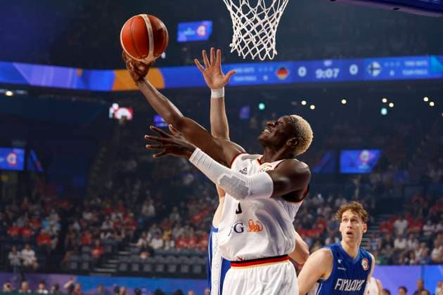 29 08 2023, FIBA Basketball World Cup, Okinawa Japan , Germany Finland, Matchday 3, Group E Isaac Bonga GER, No0 Okinawa Okinawa Arena Okinawa Japan