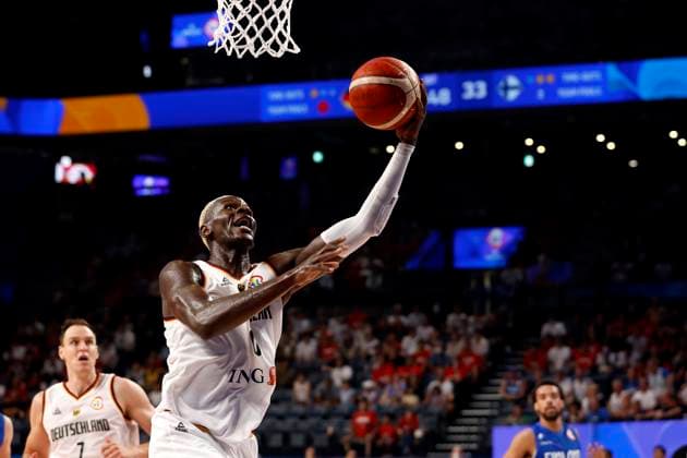 29 08 2023, FIBA Basketball World Cup, Okinawa Japan , Germany Finland, Matchday 3, Group E Isaac Bonga GER, No0 Okinawa Okinawa Arena Okinawa Japan