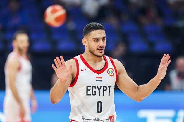 (230829) -- MANILA, Aug. 29, 2023 -- Egypt s Amr Zahran reacts during the Group D match between Egypt and Mexico at the 2023 FIBA World Cup in Manila, the Philippines, Aug. 29, 2023. ) (SP)PHILIPPINES-MANILA-BASKETBALL-FIBA WORLD CUP-GROUP D-EGY VS MEX RouellexUmali 