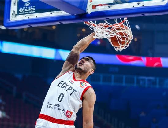 (230829) -- MANILA, Aug. 29, 2023 -- Egypt s Amr Zahran dunks during the Group D match between Egypt and Mexico at the 2023 FIBA World Cup in Manila, the Philippines, Aug. 29, 2023. ) (SP)PHILIPPINES-MANILA-BASKETBALL-FIBA WORLD CUP-GROUP D-EGY VS MEX RouellexUmali 