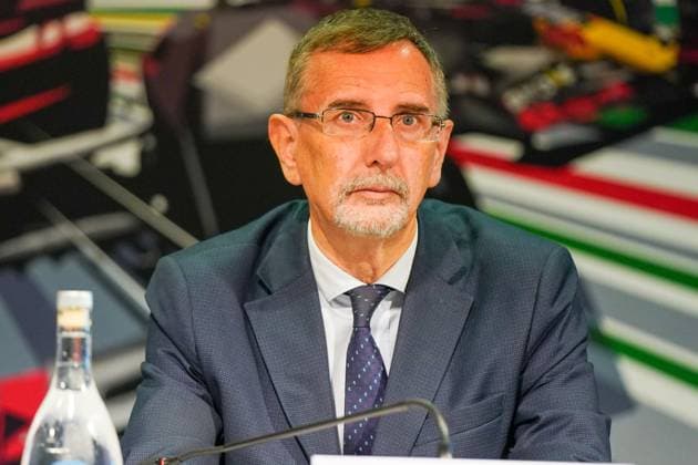Paolo Pilotto, Monza city mayor, during the presentation press conference, PK, Pressekonferenz Formula 1 Pirelli Gran Premio d Italia 2023 on August 29th, 2023 in Monza, Italy. during 2023 GP Formula 1 Pirelli Grand Prix, Gran premio d Italia - Press Conference, Formula 1 Championship in Monza, Italy, August 29 2023 Copyright: xLucaxRossini IPAxSportx xipa-agex xx 0 IPA_IPA39929335