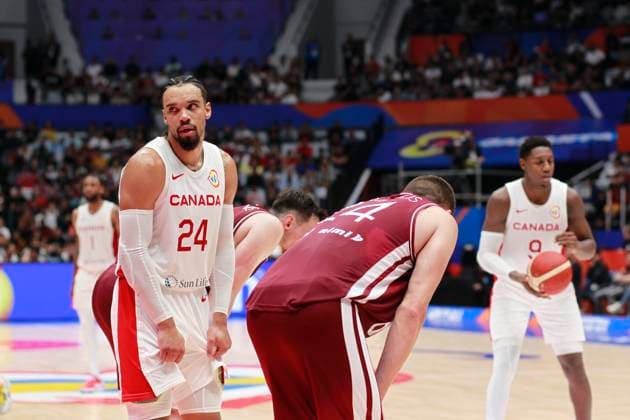 August 29, 2023, Jakarta, Jakarta, Indonesia: JAKARTA, INDONESIA Ã¢â‚¬ AUGUST 29: CanadaÃ¢â‚¬â ¢s Dillon Brooks seen LatviaÃ¢â‚¬â ¢s spectators on Canada vs Latvia game during 2023 FIBA Basketball World Cup in Jakarta, Indonesia on August 29 2023. The 2023 FIBA Basketball World Cup will held on August 25 until September 10, 2023 in Jakarta - Indonesia, Manila - Philipines dan Okinawa Ã¢â‚¬ Japan Jakarta Indonesia - ZUMAys1_ 0302388119st Copyright: xSijorixImagesx