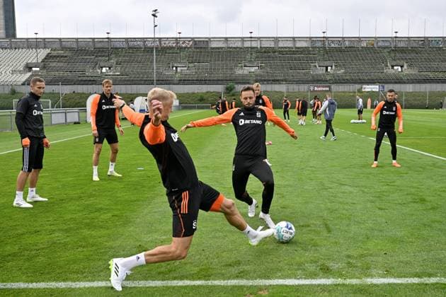 Soccer players of Sparta Praha in action during the training session prior to European League of Football 4th qualifying round return match: Sparta Praha vs Dinamo Zagreb in Prague, Czech Republic, August 30, 2023. (CTKxPhoto VitxSimanek) CTKPhotoP2023083003436  CTKPhotoP2023083003436