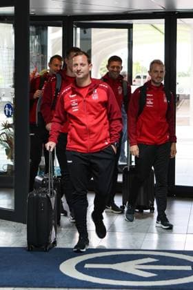 SOCCER - UEFA EL, Zrinjski vs LASK, preview LINZ,AUSTRIA,30.AUG.23 - SOCCER - UEFA Europa League, qualification, HSK Zrinjski Mostar vs Linzer ASK, preview, departure LASK. Image shows head coach Thomas Sageder (LASK).  GEPAxpictures xMathiasxMandl