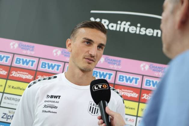 SOCCER - UEFA EL, Zrinjski vs LASK, preview LINZ,AUSTRIA,30.AUG.23 - SOCCER - UEFA Europa League, qualification, HSK Zrinjski Mostar vs Linzer ASK, preview, departure LASK. Image shows Philipp Ziereis (LASK).  GEPAxpictures xMathiasxMandl