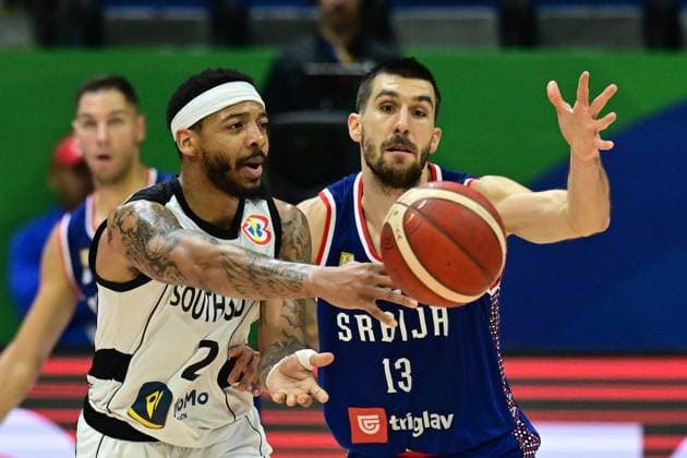 August 30, 2023, Quezon, Luzon, Philippines: Ognjen Dobric of Serbia men basketball team seen in action during the FIBA Men s Basketball World Cup 2023 match between South Sudan and Serbia held at the Araneta Coliseum. Final score Serbia 115:83 South Sudan. Quezon Philippines - ZUMAs197 20230830_aaa_s197_047 Copyright: xLuisxVeniegrax