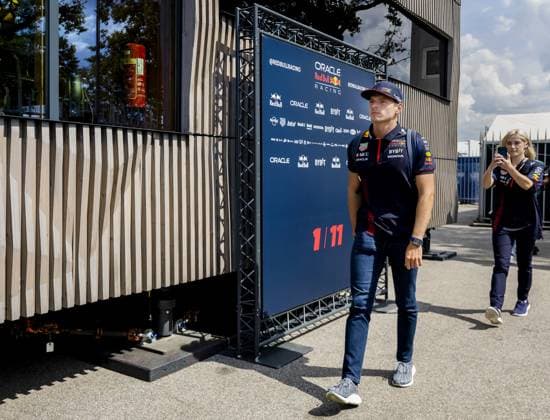 MONZA - Max Verstappen (Red Bull Racing) arrives for the media day at the Autodromo Nazionale Monza circuit in the run-up to the Italian Grand Prix. ANP SEM VAN DER WAL Previews 2023 2024 xVIxANPxSportx xxANPxIVx 476818925 originalFilename: 476818925.jpg
