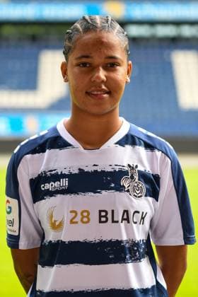 Jeleaugh Rosa MSV Duisburg women GER, Football, MSV Duisburg women team presentation season 2023 24, 28 08 2023 DFL DFB REGULATES PROHIBIT ANY USE OF PHOTOGRAPHS AS IMAGE SEQUENCES AND OR QUASI VIDEO GER, Football, MSV Duisburg women team presentation season 2023 24, 28 08 2023 Duisburg Copyright: xEibner-Pressefoto ThomasxThienelx EP_TTL