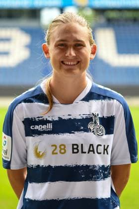 Emilie Henriksen MSV Duisburg women GER, Football, MSV Duisburg women team presentation season 2023 24, 28 08 2023 DFL DFB REGULATES PROHIBIT ANY USE OF PHOTOGRAPHS AS IMAGE SEQUENCES AND OR QUASI VIDEO GER, Football, MSV Duisburg women team presentation season 2023 24, 28 08 2023 Duisburg Copyright: xEibner-Pressefoto ThomasxThienelx EP_TTL