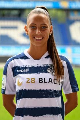 Gina Ebels MSV Duisburg women GER, Football, MSV Duisburg women team presentation season 2023 24, 28 08 2023 DFL DFB REGULATES PROHIBIT ANY USE OF PHOTOGRAPHS AS IMAGE SEQUENCES AND OR QUASI VIDEO GER, Football, MSV Duisburg women team presentation season 2023 24, 28 08 2023 Duisburg Copyright: xEibner-Pressefoto ThomasxThienelx EP_TTL