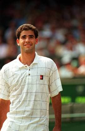PETE SAMPRAS Professional Tennis Player From USA. (Seen at the 1995 Wimbledon Tennis Championships) COMPULSORY CREDIT: UPPA Photoshot Photo UGL 009812 H-25 09.07.1995 PETE SAMPRAS Professional Tennis Player From USA. (Seen at the 1995 Wimbledon Tennis Championships) COMPULSORY CREDIT: Talking Photoshot Photo UGL 009812 H-25 09.07.1995, Credit:Photoshot Avalon United Kingdom  Copyright: xPhotoshotx xAvalonx 0501806050