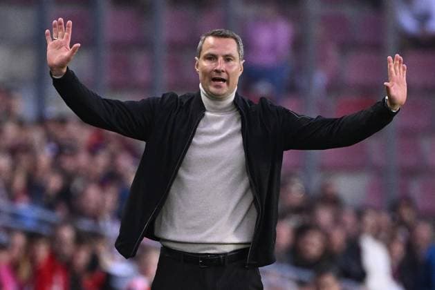 Coach of Sparta Brian Priske reacts during the European League of football 4th qualifying round return match Sparta Praha vs Dinamo Zagreb in Prague, Czech Republic, August 31, 2023. (CTKxPhoto OndrejxDeml) CTKPhotoP2023083108009  CTKPhotoP2023083108009