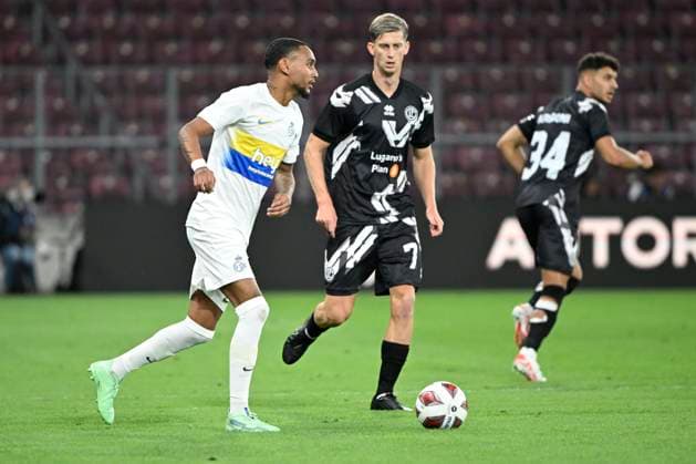 FC Lugano v Royal Union Saint-Gilloise - UEFA Europa League GENEVE, SWITZERLAND - AUGUST 31 : Lapoussin Loic midfielder of Union St-Gilloise during the UEFA Europa League Play-offs 2nd leg match between FC Lugano and Royal Union Saint-Gilloise on August 31, 2023 in Geneve, Switzerland, 31 08 2023 Geneve Switzerland  Copyright: xVincentxKalutx