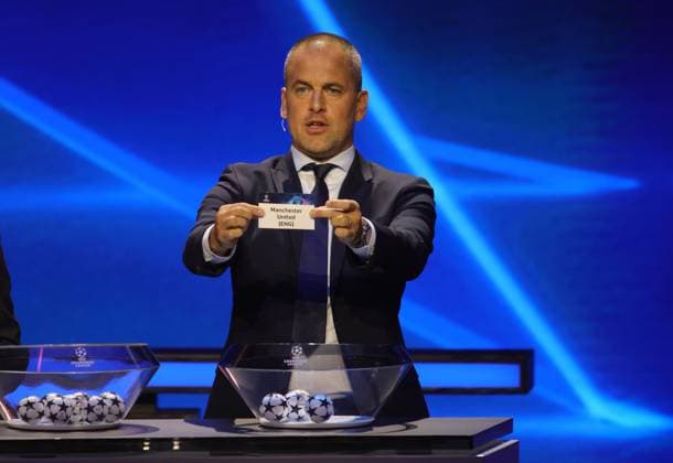 During the Uefa Champions League group draw, former football player Joe Cole draws Manchester United, ManU on 31 August 2023 at Grimaldi Forum, Monaco . Photo Nderim KACELI  Copyright: xNderimxKaceli IPAxSportx xipa-agx xx 0 IPA_IPA39973566