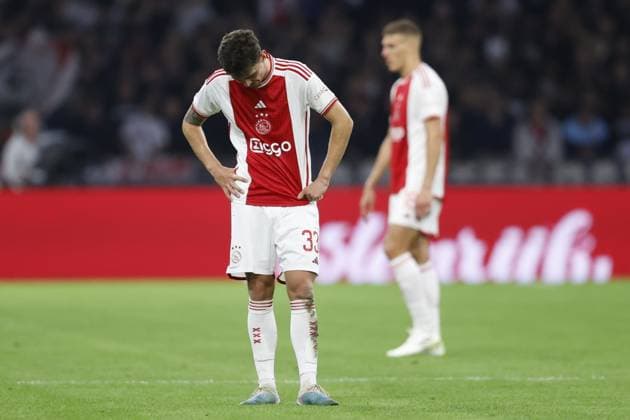Fußball, EL Quali, Ajax Amsterdam - Ludogorez Rasgrad AMSTERDAM , 31-08-2023 , Johan Cruijff Arena , UEFA Europa League season 2023 2024 , Play-offs 2nd leg , match between Ajax and Ludogorets , Ajax player Benjamin Tahirovic disappointed after 0-1 Ajax - Ludogorets  x22144890x Copyright: