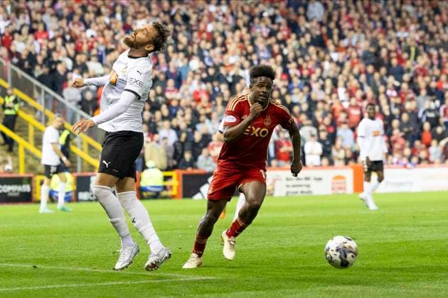 Aberdeen v BK Hacken Europa League 31 08 2023. Play Off Luis Duk Lopes (11) of Aberdeen during the Europa League play off match between Aberdeen and BK Hacken at Pittodrie Stadium, Aberdeen, Scotland on 31 August 2023. Aberdeen Pittodrie Stadium Aberdeenshire Scotland Editorial use only , Copyright: xStephenxDobsonx PSI-17931-0054