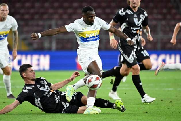 FC Lugano v Royal Union Saint-Gilloise - UEFA Europa League GENEVE, SWITZERLAND - AUGUST 31 : Kabangu Elton forward of Union St-Gilloise during the UEFA Europa League Play-offs 2nd leg match between FC Lugano and Royal Union Saint-Gilloise on August 31, 2023 in Geneve, Switzerland, 31 08 2023 Geneve Switzerland  Copyright: xVincentxKalutx
