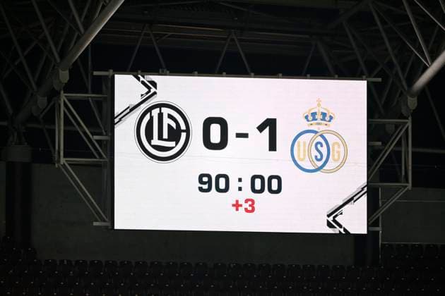 FC Lugano v Royal Union Saint-Gilloise - UEFA Europa League GENEVE, SWITZERLAND - AUGUST 31 : Scoreboard during the UEFA Europa League Play-offs 2nd leg match between FC Lugano and Royal Union Saint-Gilloise on August 31, 2023 in Geneve, Switzerland, 31 08 2023 Geneve Switzerland  Copyright: xVincentxKalutx