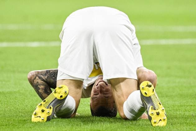 Union s Gustaf Nilsson reacts during a soccer match between Swiss FC Lugano and Belgian Royale Union Saint-Gilloise, Thursday 31 August 2023 in Geneva, Switzerland, the return leg of the play-off for the UEFA Europa League competition. LAURIExDIEFFEMBACQ  x73083671x