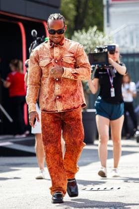 Italy, Monza, 01 09 2023, Autodromo di Monza, F1 Grand Prix of Italy Practice, Lewis Hamilton of Great Britain and Mercedes arrives in the Paddock Monza Autodromo di Monza Monza Italy  eu-images-645
