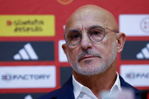 September 1, 2023, LAS ROZAS, MADRID, SPAIN: Luis de la Fuente, head coach of Spain Team, attends during his press conference, PK, Pressekonferenz to talk about Luis Rubiales and give the list of players for the next matches of the team at Ciudad del Futbol on September 01, 2023, in Las Rozas, Madrid, Spain. LAS ROZAS SPAIN - ZUMAa181 20230901_zaa_a181_026 Copyright: xOscarxJ.xBarrosox