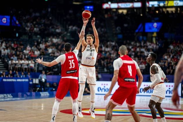Basketball Okinawa 01 09 2023 FIBA Basketball World Cup 2023 World Championship Men Round 2 Germany GER Georgia GEO Moritz Wagner Germany, No 13 GOGA BITADZE Georgia, No 35