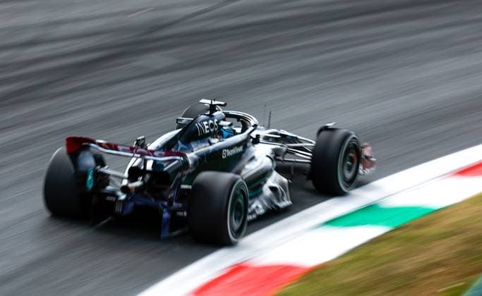63 George Russell GBR, Mercedes AMG Petronas F1 Team , F1 Grand Prix of Italy at Autodromo Nazionale Monza on September 1, 2023 in Monza, Italy Photo by HOCH ZWEI Monza Italy