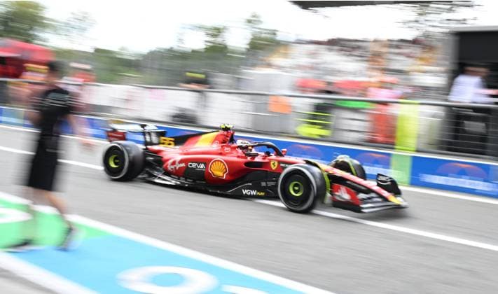 September 1, 2023, Monza, Italy: Spanish driver Carlos Sainz of Scuderia Ferrari attends the first practice session at the Autodromo Nazionale Monza race track in Monza, to attend the first practice session, Monza, Italy, 1 September 2023. The Formula 1 Grand Prix of Italy is held on 3 September 2023. ANSA DANIEL DAL ZENNARO ITALY FORMULA 1  - ZUMAa110 20230901_zaf_a110_034 Copyright: xDanielxDalxZennarox