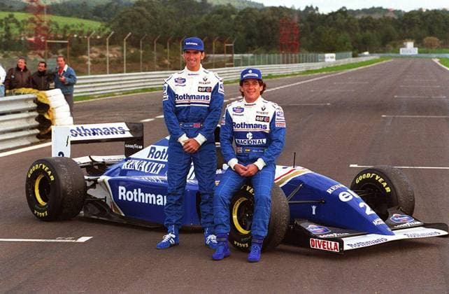 Archivbilder der Woche SPORT KW35 DAMON HILL (Left) British Formula One Racing Driver, with (right) AYRTON SENNA Brazilian Formula One Racing Driver Launching the new Rothmans Williams-Renault Formula One Grand Prix Racing Car and Livery COMPULSORY CREDIT: UPPA Photoshot Photo UIW DAMON HILL (Left) British Formula One Racing Driver, with (right) AYRTON SENNA Brazilian Formula One Racing Driver Launching the new Rothmans Williams-Renault Formula One Grand Prix Racing Car and Livery COMPULSORY CREDIT: Talking Photoshot Photo UIW 007116 F-18 19.01.1994, Credit:Photoshot Avalon United Kingdom  Copyright: xPhotoshotx xAvalonx 0502373250